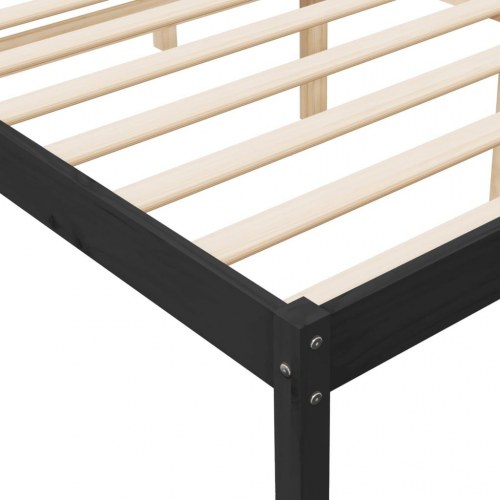 Seniorseng 140x200 cm massivt fyrretræ sort