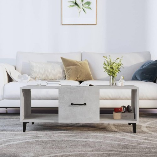Sofabord med opbevaring 102x50x40 cm - konstrueret træ, betongrå