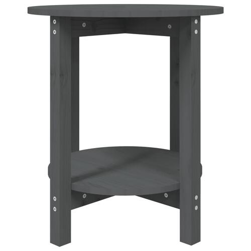 Sofabord Ø 55x60 cm massivt fyrretræ grå