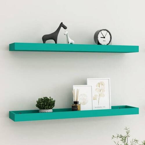 Svævehylder 2 stk. 80x15x4 cm MDF blå