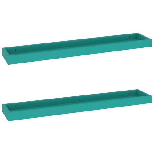 Svævehylder 2 stk. 80x15x4 cm MDF blå