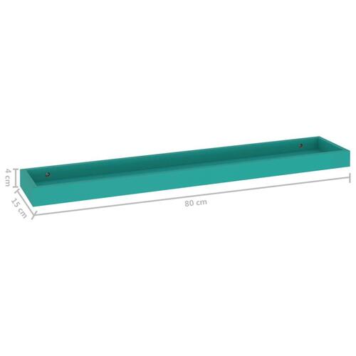 Svævehylder 2 stk. 80x15x4 cm MDF blå