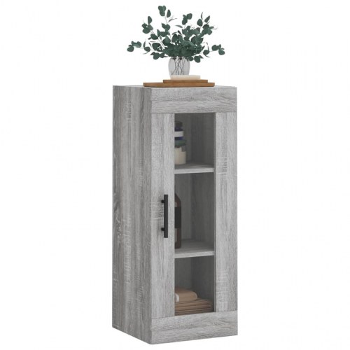 Vægskab med glasdør 34,5 x 34 x 90 cm - grå sonoma-eg