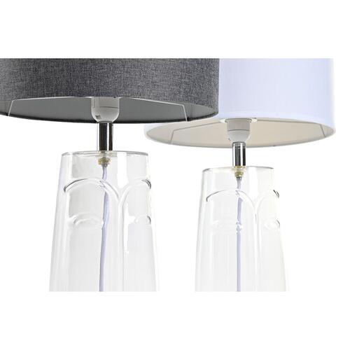 Bordlampe Krystal Gennemsigtig Hvid Lysegrå 30 x 30 x 54 cm (2 enheder)