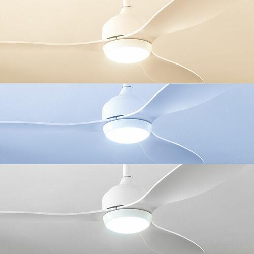 Loftsventilator med LED-lys og 3 ABS-vinger Flaled Hvid 36 W 52" Ø132 cm