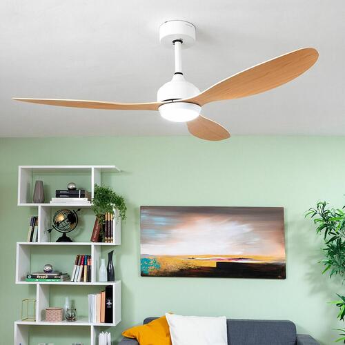 Loftsventilator med LED-lys og 3 ABS-vinger Wuled Træ 36 W 52" Ø132 cm