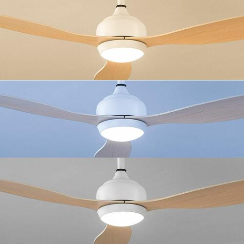 Loftsventilator med LED-lys og 3 ABS-vinger Wuled Træ 36 W 52" Ø132 cm