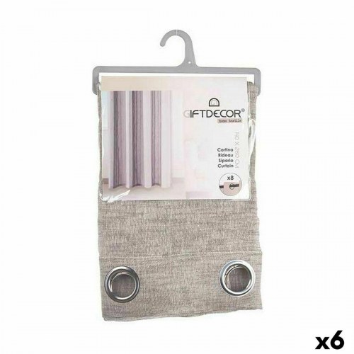Gardin med ringe - brun 140 × 260 cm (6 stk.)