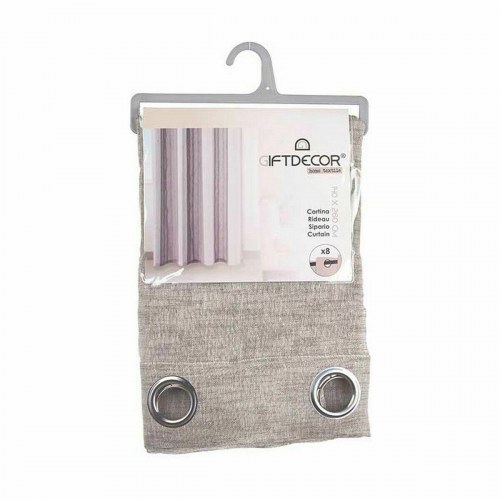 Gardin med ringe - brun 140 × 260 cm (6 stk.)