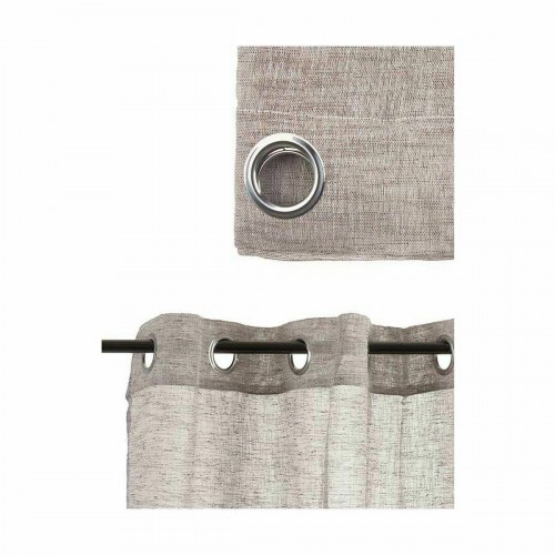Gardin med ringe - brun 140 × 260 cm (6 stk.)