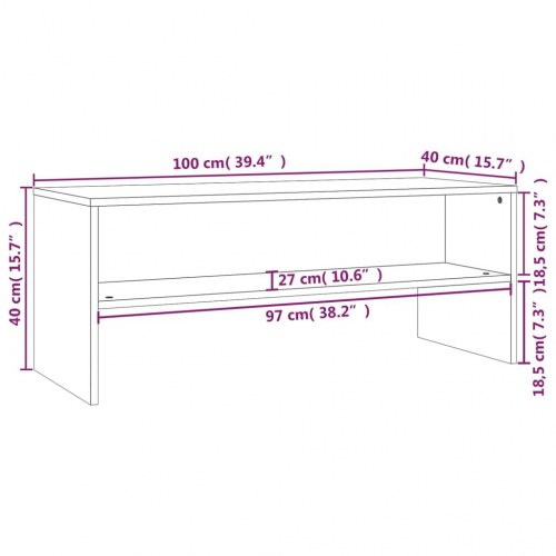Tv-bord 100×40×40 cm i konstrueret træ - grå sonoma-eg