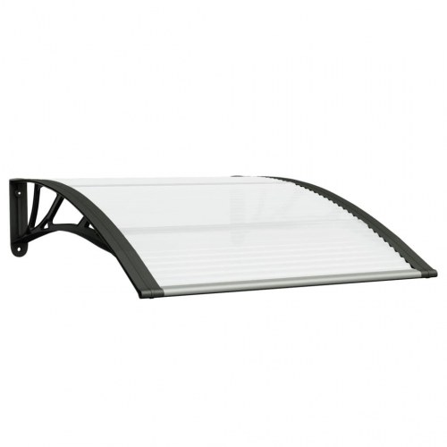 Dørbaldakin 100 × 75 cm - polycarbonat, sort/transparent