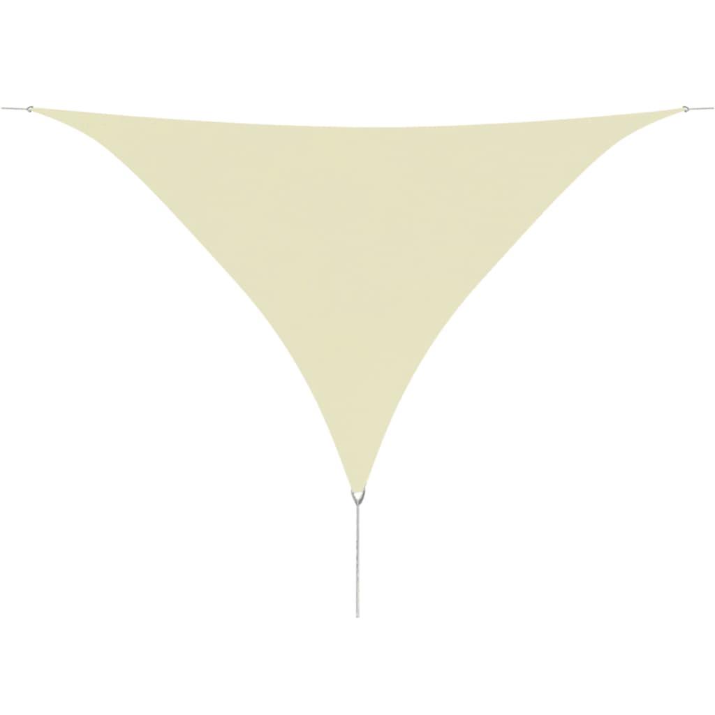 Solsejl Oxfordstof trekantet 3,6 x 3,6 x 3,6 m cremefarvet