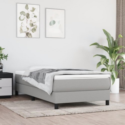 Springmadras med pocketfjedre - medium 90×200×20 cm, lysegrå