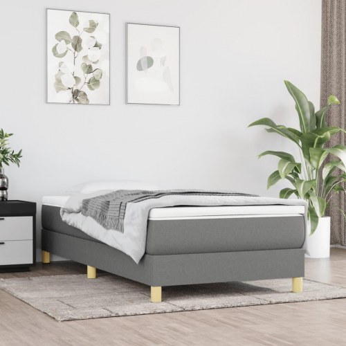 Boxspring sengeramme i stof - mørkegrå 80×200 cm