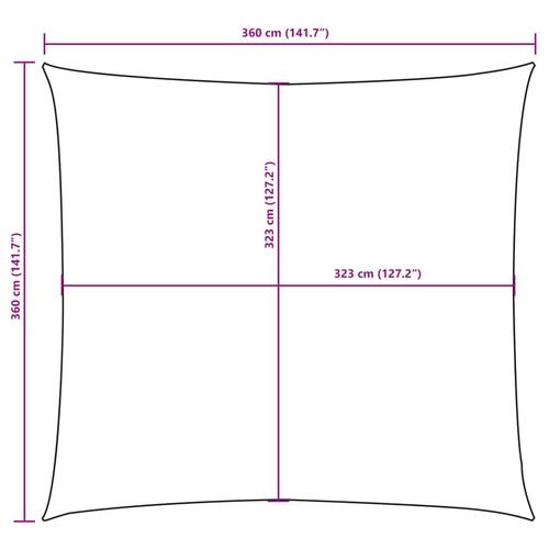 42302 Sunshade Sail Oxford Fabric Square 3,6x3,6 m Anthracite