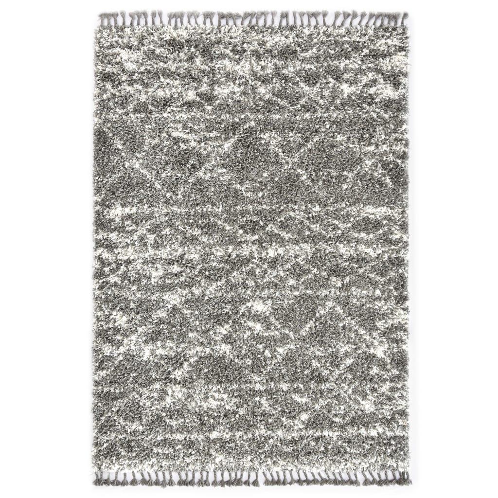 Shaggy tæppe Berber PP 160 x 230 cm grå og beige