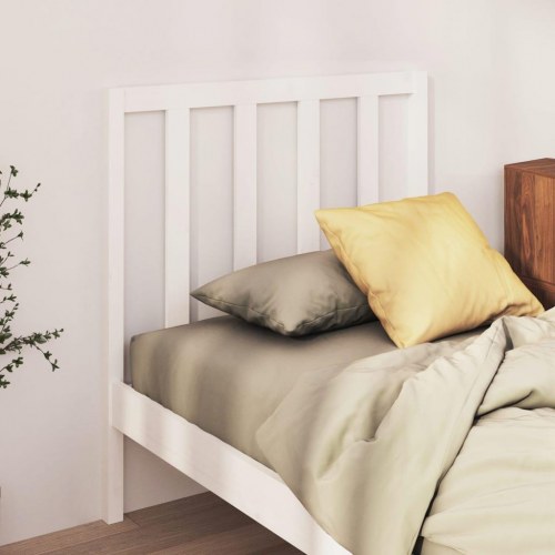 Sengegavl 95×4×100 cm i massivt fyrretræ - hvid