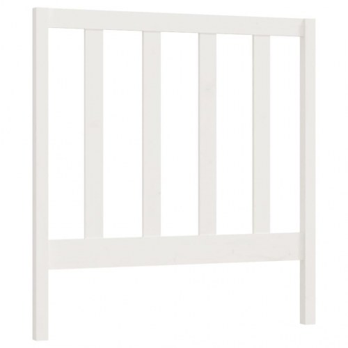 Sengegavl 95×4×100 cm i massivt fyrretræ - hvid