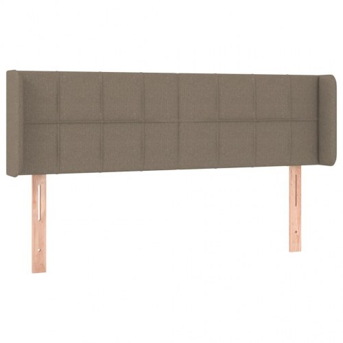 Sengegavl med LED-lys 147 x 16 x 78/88 cm stof - gråbrun