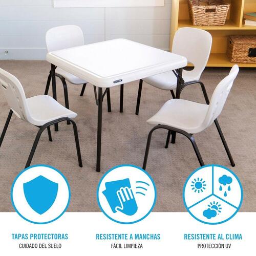 Børnebord Lifetime Hvid Foldbar 61 x 53,5 x 61 cm Stål Plastik