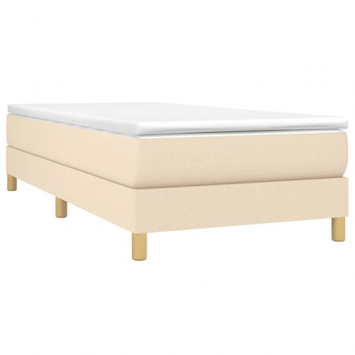 Boxspring sengeramme 80x200 cm - stof, cremefarvet