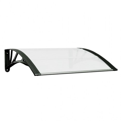 Dørbaldakin 80 × 75 cm - polycarbonat, sort/transparent