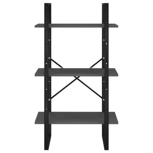 Opbevaringsreol 60×30×105 cm i grå konstrueret træ med metalstel