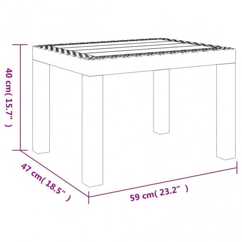 Havebord 59 × 47 × 40 cm i PP - antracitgrå