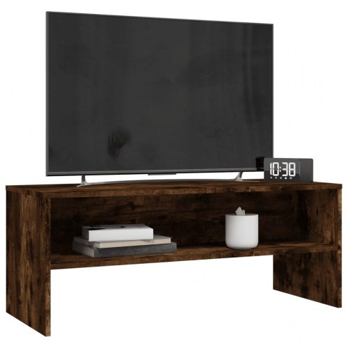 Tv-bord 100x40x40 cm konstrueret træ røget egetræsfarve