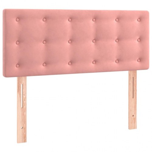 Kontinentalseng med madras 90×190 cm i fløjl - pink