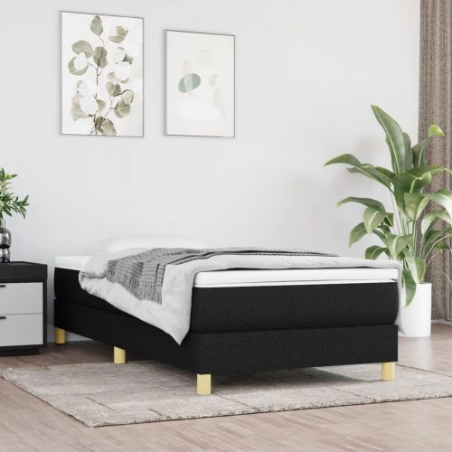 Boxspring sengeramme 90 x 190 cm i stof - sort
