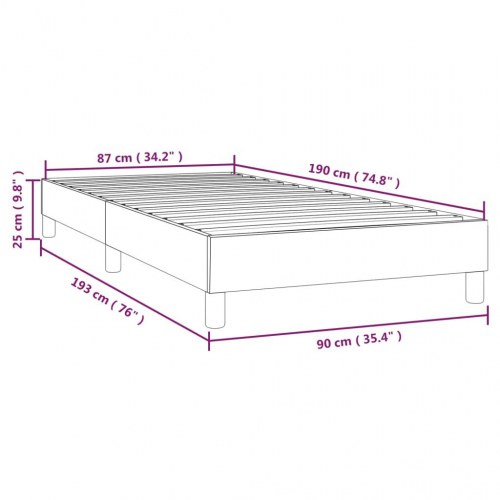 Boxspring sengeramme i stof - mørkebrun 90 × 190 cm