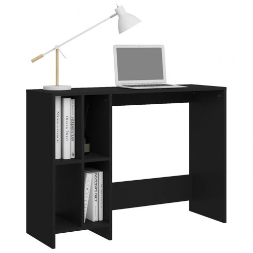 Skrivebord med 4 hylder 102,5 x 35 x 75 cm - sort