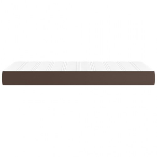 Springmadras med pocketfjedre medium 90x200x20 cm kunstlæder brun