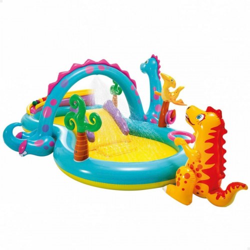 Intex oppustelig dinosaur-legeplads pool 302 × 229 × 112 cm - 280 l