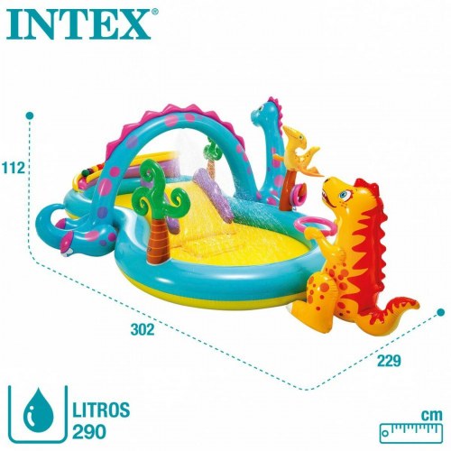 Intex oppustelig dinosaur-legeplads pool 302 × 229 × 112 cm - 280 l