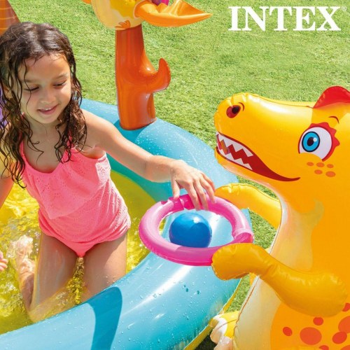 Intex oppustelig dinosaur-legeplads pool 302 × 229 × 112 cm - 280 l