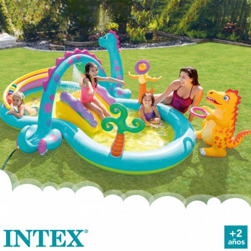 Intex oppustelig dinosaur-legeplads pool 302 × 229 × 112 cm - 280 l