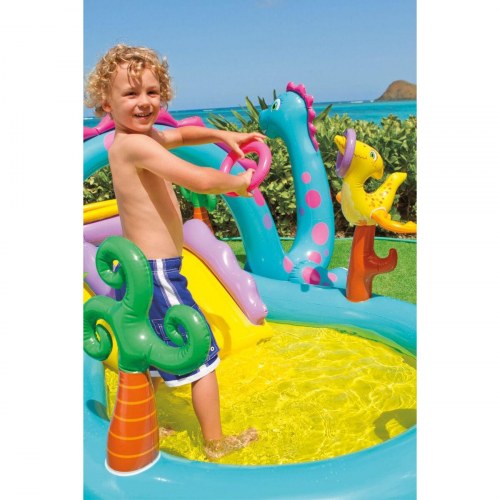 Intex oppustelig dinosaur-legeplads pool 302 × 229 × 112 cm - 280 l