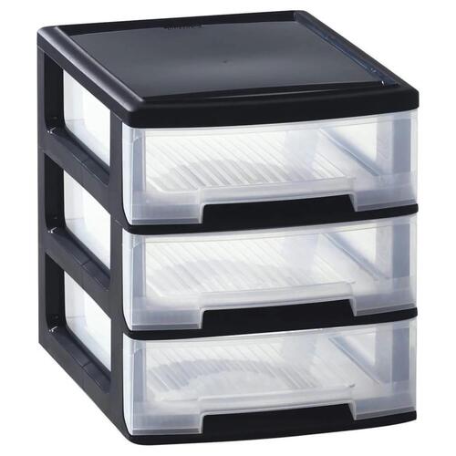 Curver skuffekabinet Babel A4 3x5 l kubeformet sort og transparent