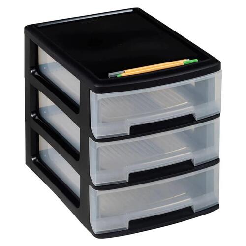 Curver skuffekabinet Babel A4 3x5 l kubeformet sort og transparent