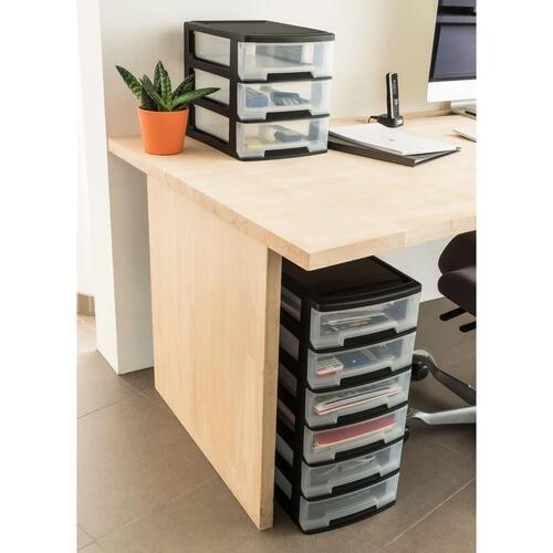 Curver skuffekabinet Babel A4 3x5 l kubeformet sort og transparent
