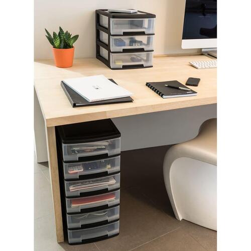 Curver skuffekabinet Babel A4 3x5 l kubeformet sort og transparent