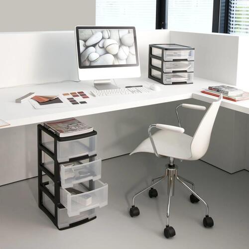 Curver skuffekabinet Babel A4 3x5 l kubeformet sort og transparent