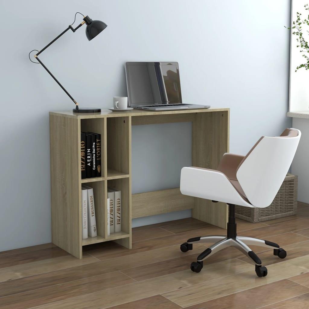 Skrivebord 102 5x35x75 Cm Konstrueret Træ Sonoma Eg