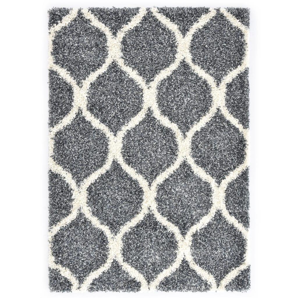 Shaggy tæppe Berber PP 140 x 200 cm blå og beige