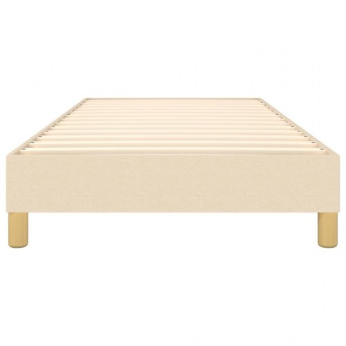 Boxspring sengeramme 90×190 cm i stof - cremefarvet