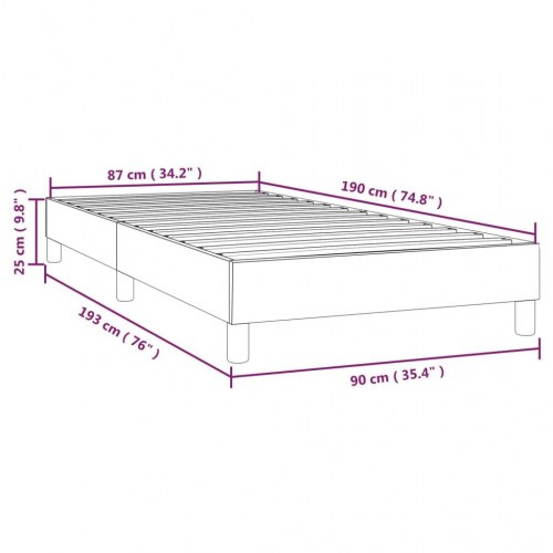 Boxspring sengeramme 90×190 cm i stof - cremefarvet