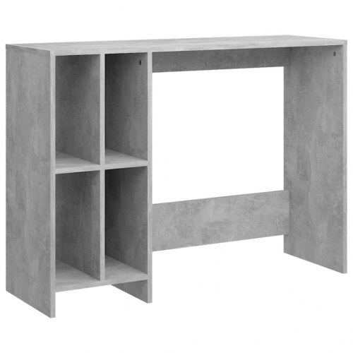 Skrivebord med 4 hylder - betongrå, 102,5 x 35 x 75 cm